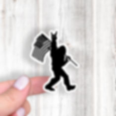 Big Foot American Flag Sticker