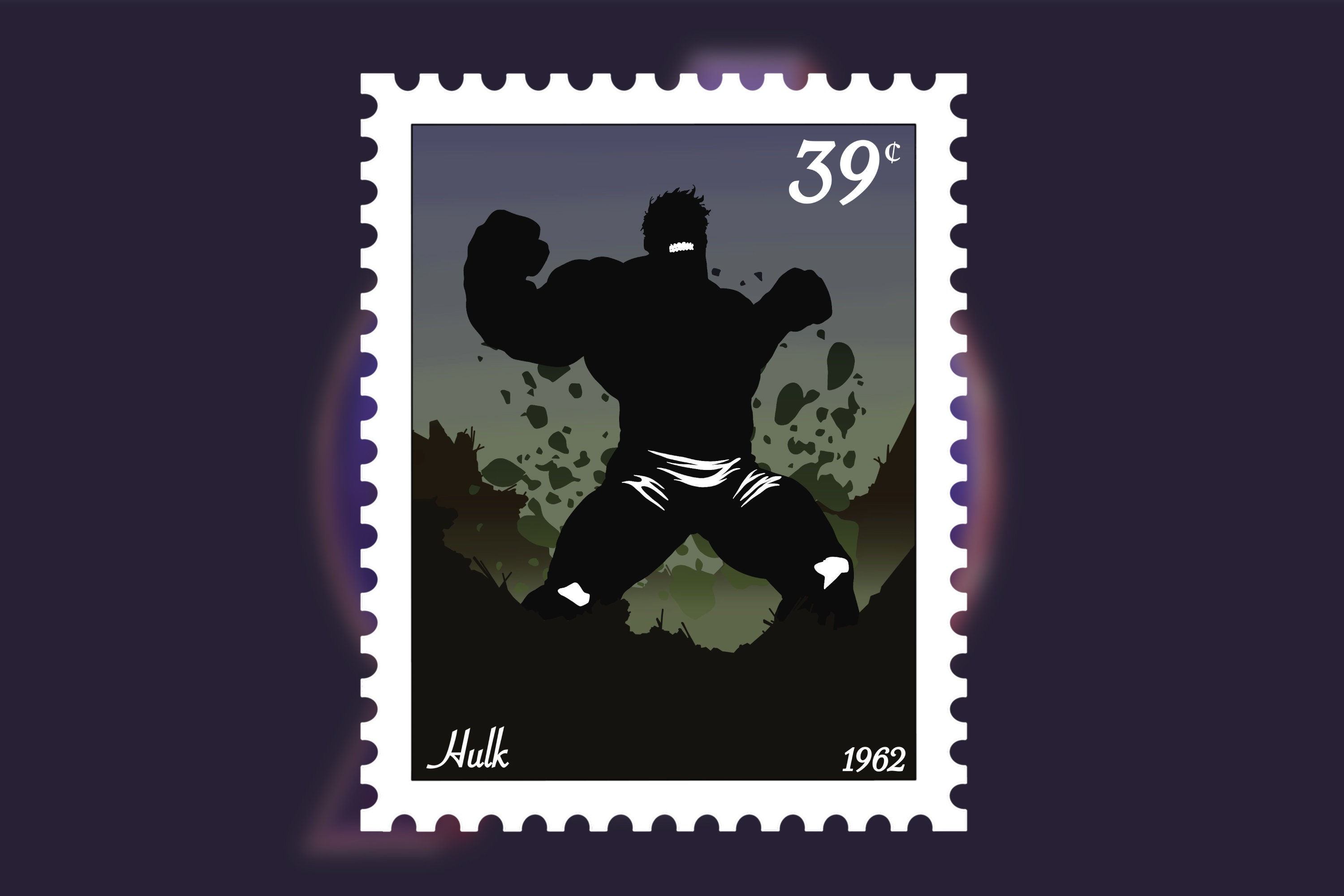 Hulk Postage Stamp Vinyl Sticker