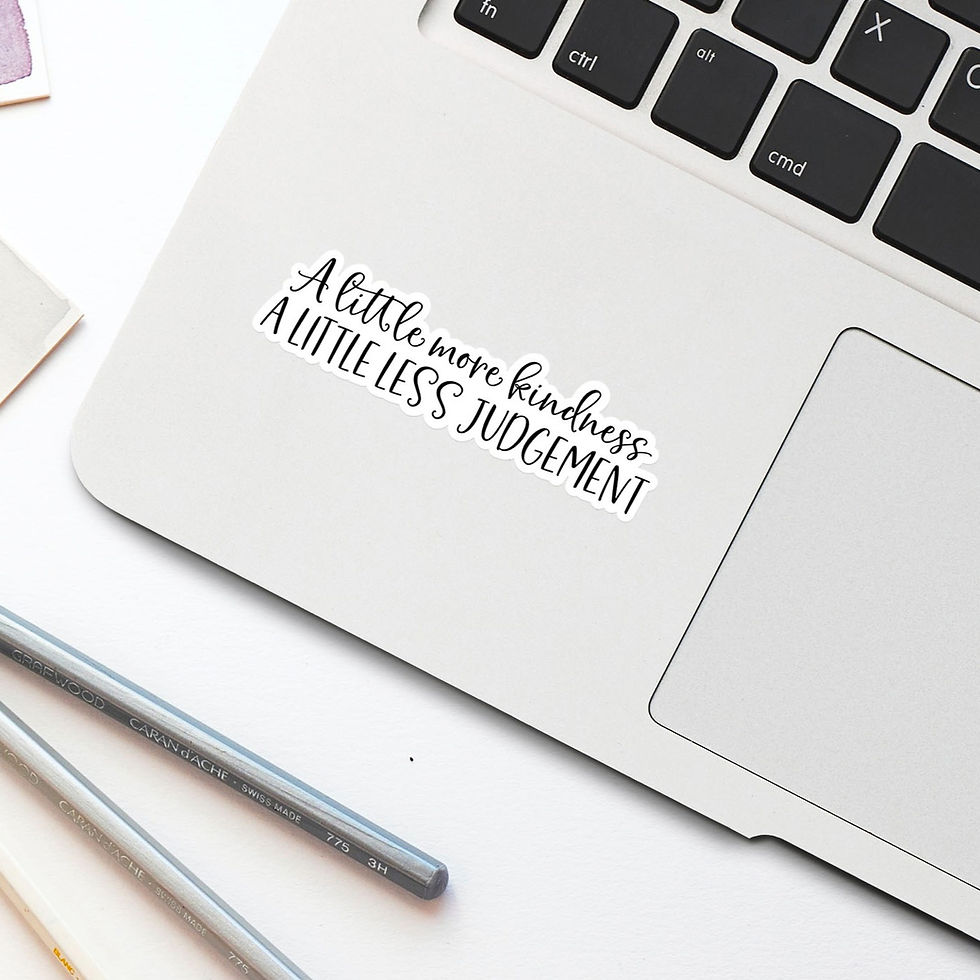 Thumbnail: A Little Less Judgement A Little More Kindness laptop stickers