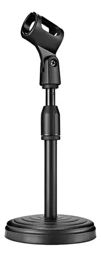Suporte Mesa Microfone Pedestal Portátil Podcast Preto