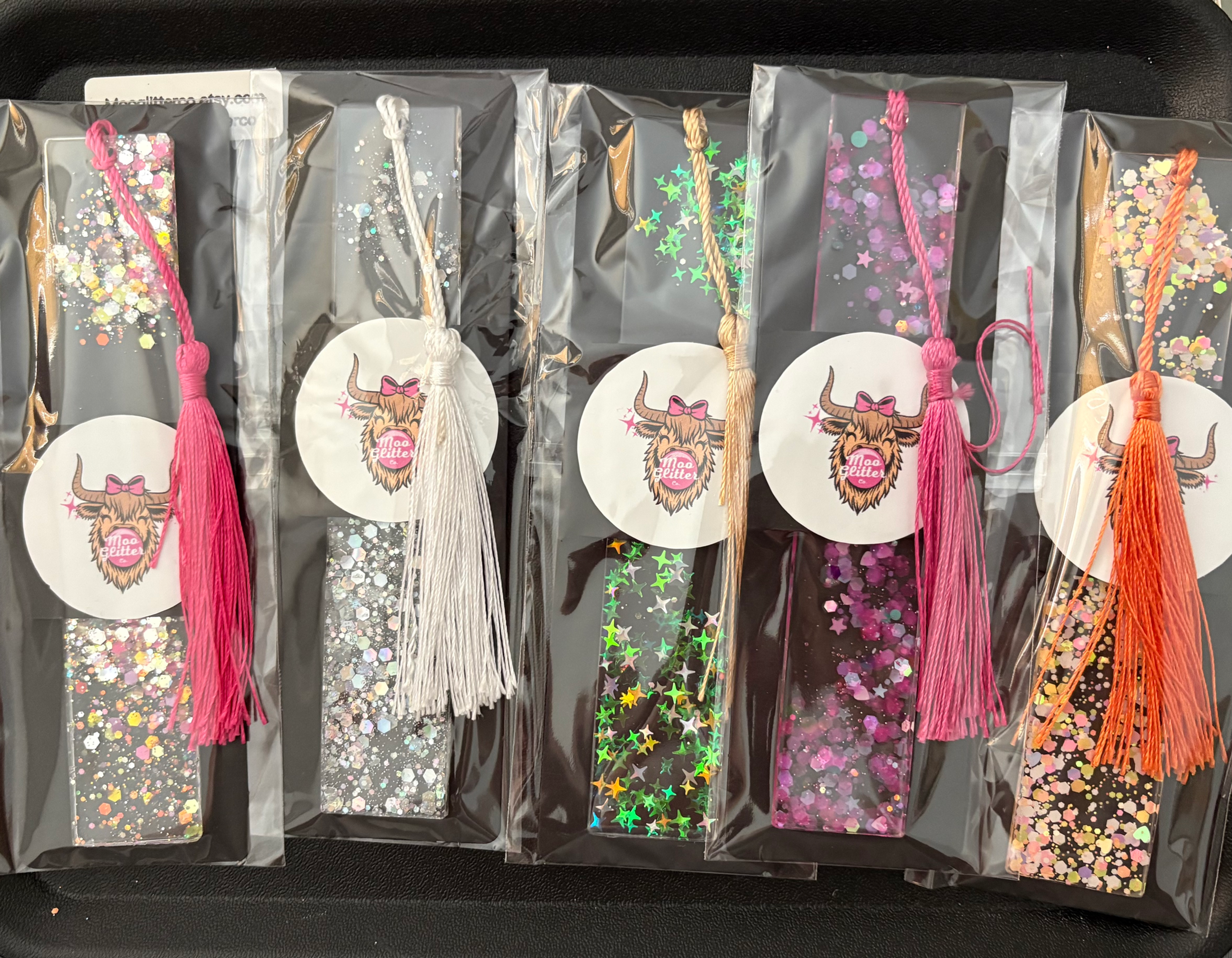 ๐ Glitter & Floral Resin Bookmarks ๐