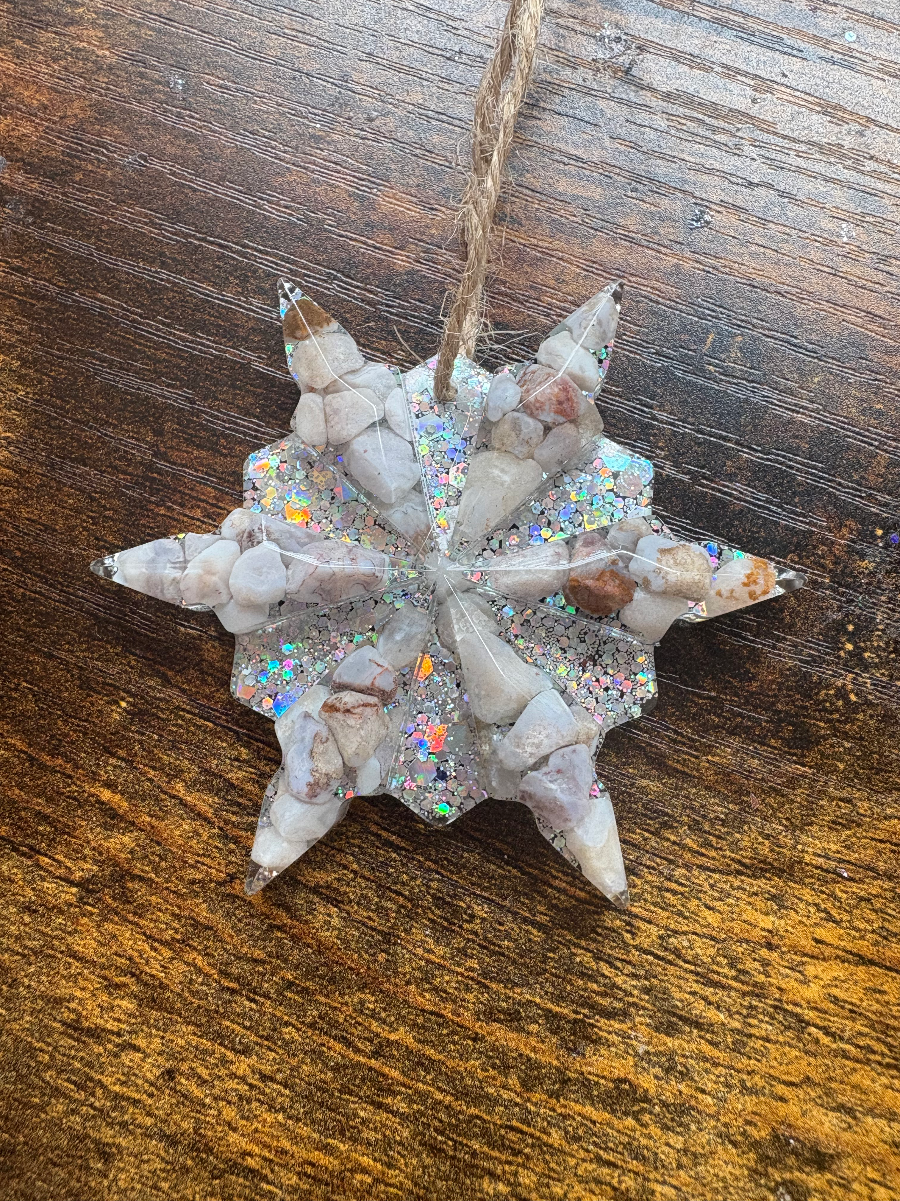 Blue Flower Agate Snowflake (Small)