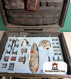 TGMK Star Wars X-Wing Miniture games boxed setup with foam by Fantasy Flight Games (FFG) and Atomic Mass Games (AMG)