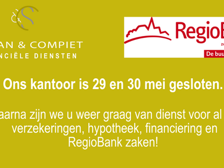 gewijzigde openingstijden