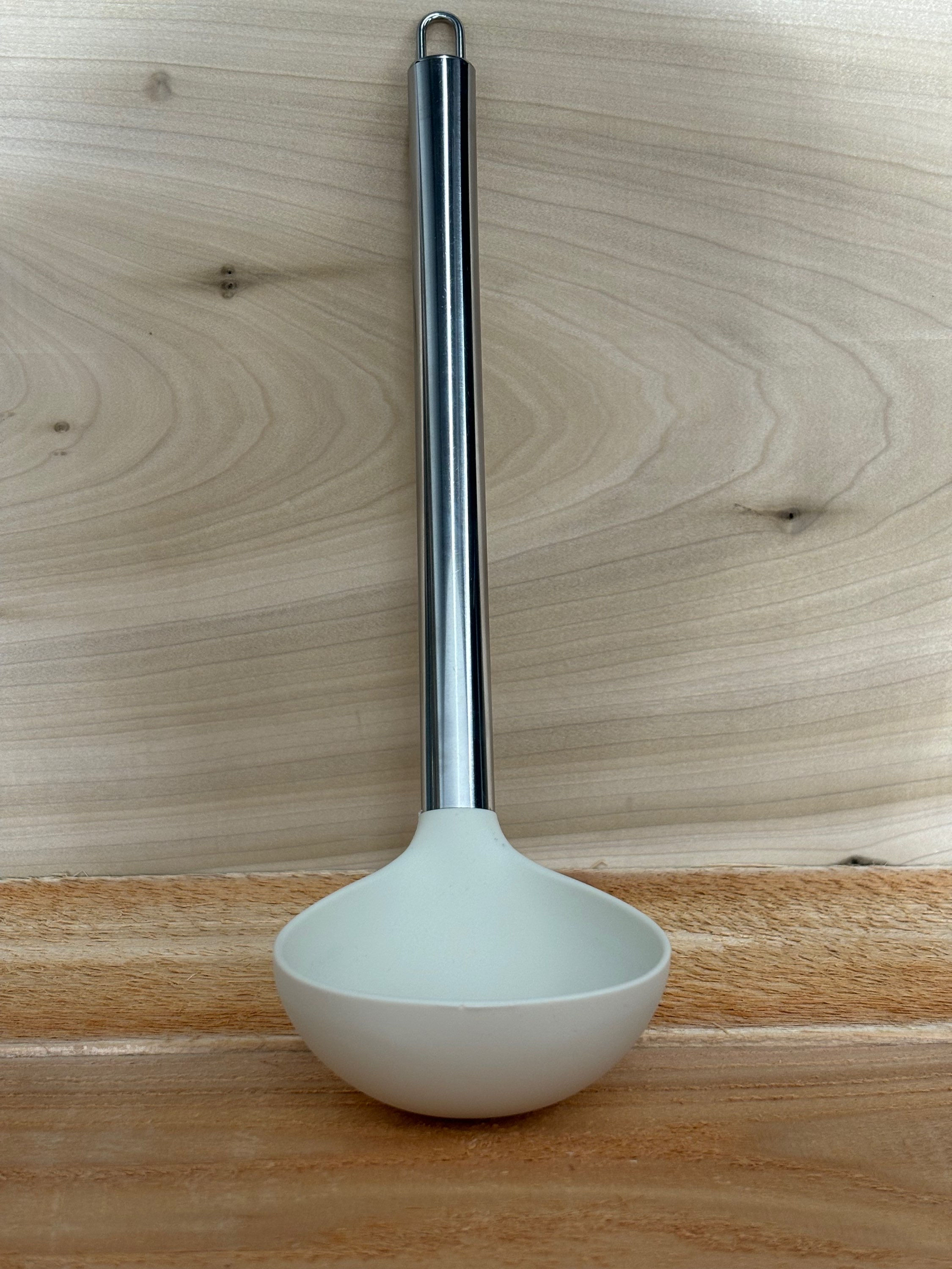 Stainless Steel White Silicone Ladle