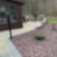 Driveway into Patio with Double Sided Wall and Columns