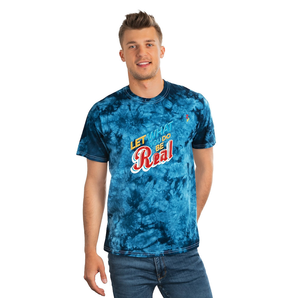 Thumbnail: Let What You Do Be Real Tie-Dye Tee, Crystal