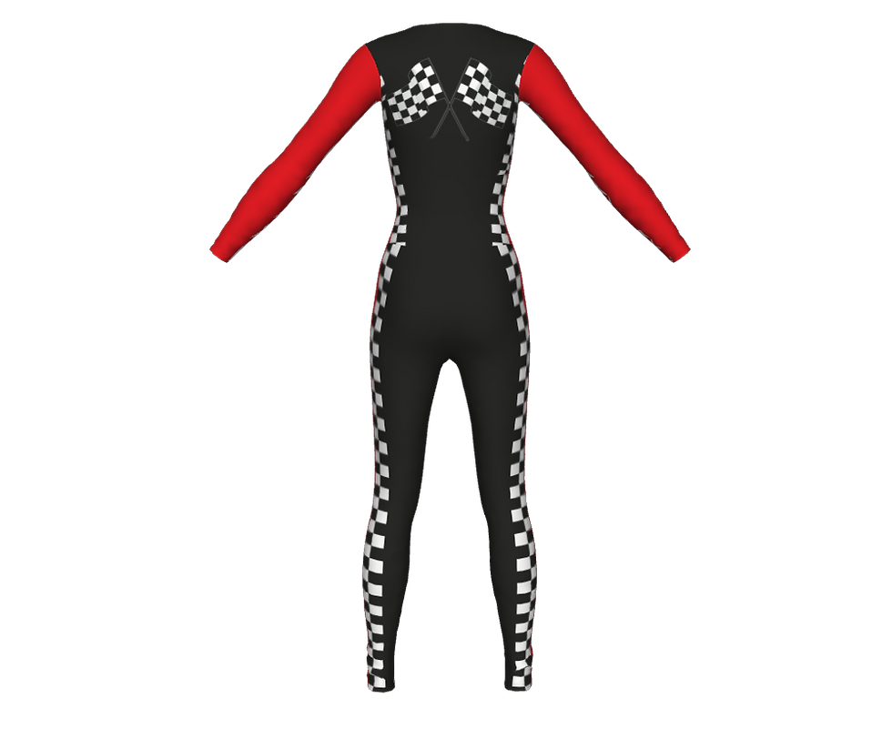 Thumbnail: Grid Girl Catsuit - Zip - Red Racing