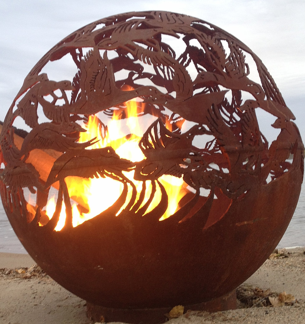 Handmade Metal Globe Fire Pit | FIREBALL FIREPITS fire ...