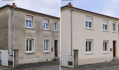 Avant après rénovation de façade à Cabestany par ETS Briol 66