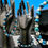 Thumbnail: Blue Tigers Eye and Silver Tibetan Beaded Bracelet