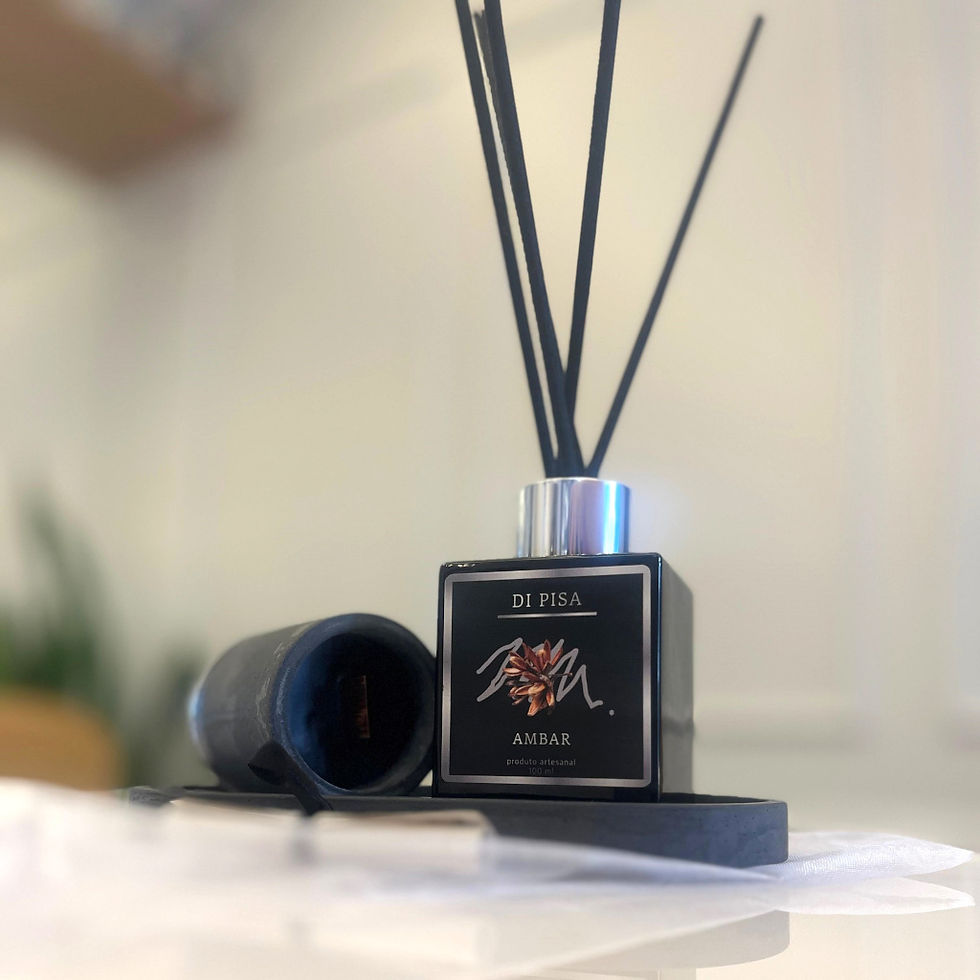 Miniatura: Coleção vela aromática madeira e aromatizador ambar