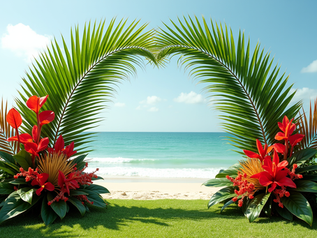 Elevate Your Wedding Aesthetics with a Tropical Grounded Arch Design