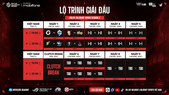 Lịch thi đấu ON Live VALORANT Series Split 3