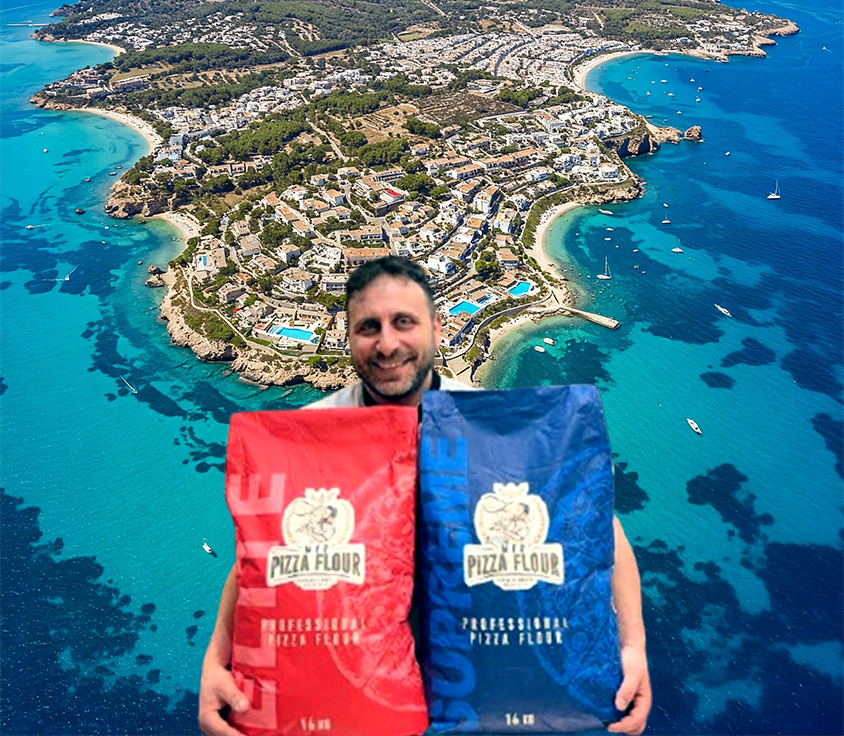 Marco Fuso Pizza Flour, MFP Professional Pizza Flour land in the Balearic Island in Spain