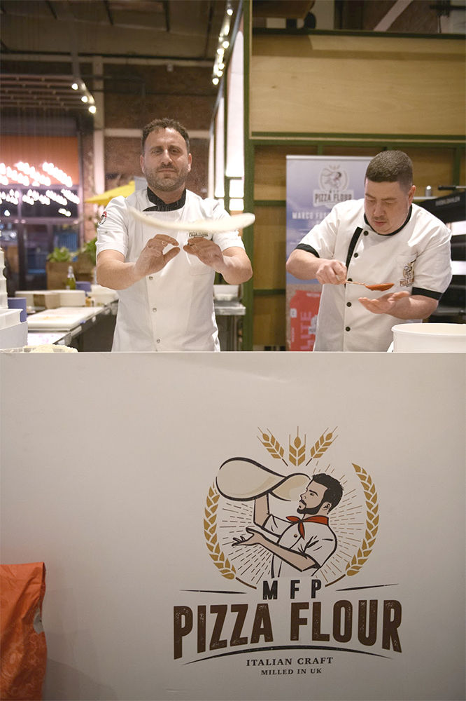 Marco Fuso with MFP Pizza Flour making pizza