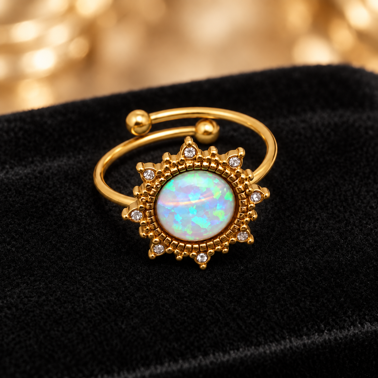Radiant Sun Opal Ring