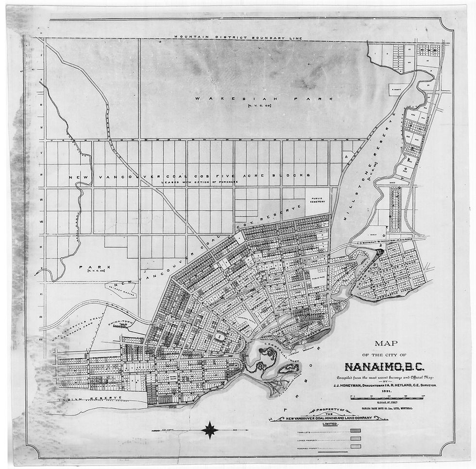 Nanaimo and Harewood Map From 1891
