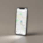 Smartphone displaying a map app
