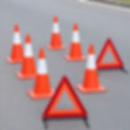 Safety cones and warning triangles for roadside assistance