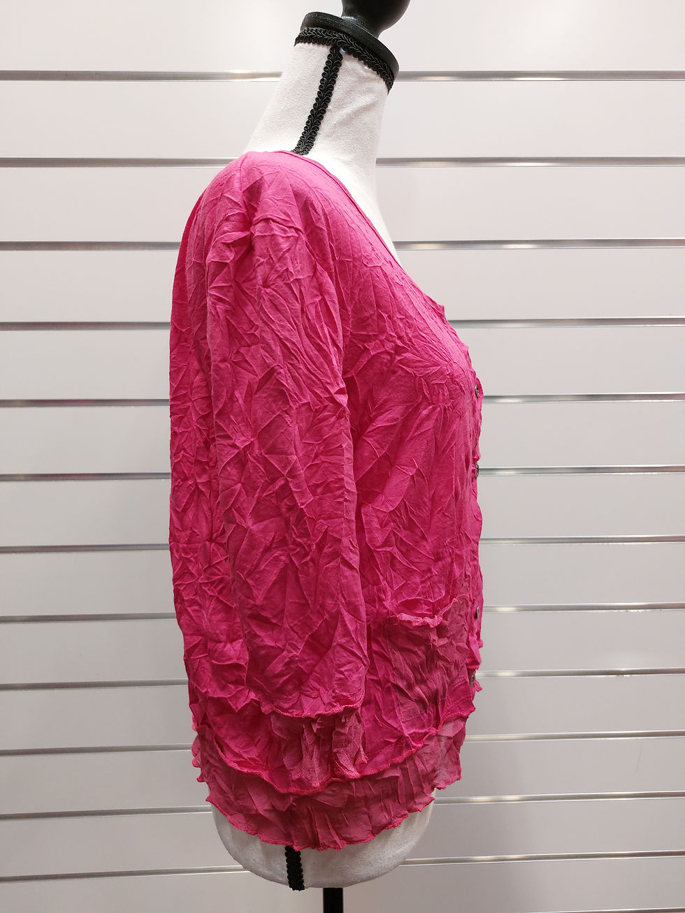 Thumbnail: Berlin Raspberry Pink Cardigan With buttons - XL