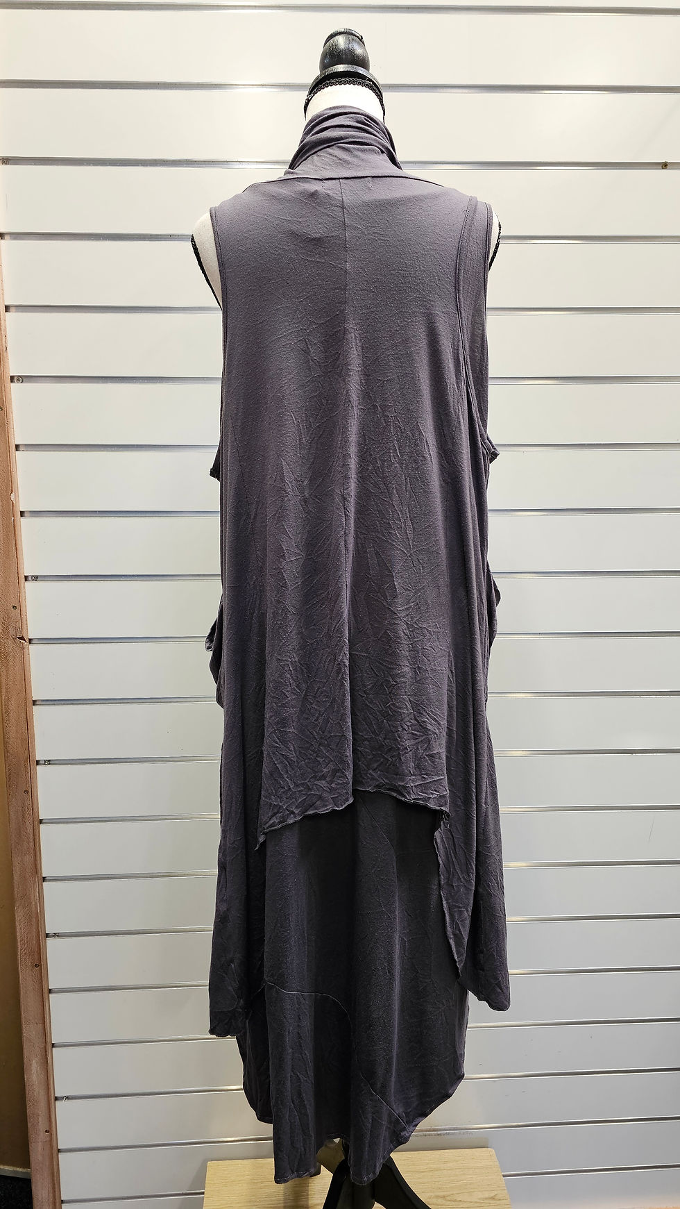 Thumbnail: Cotton Village grey 100% Cotton layered dress - size M/L