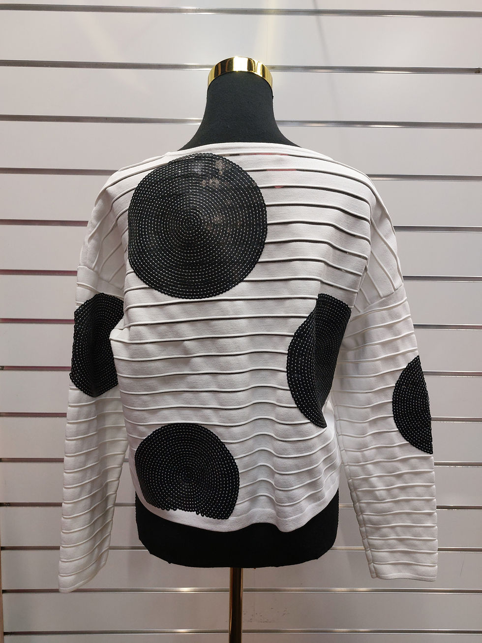 Thumbnail: Sass & Bide B&W Sequin Crop Top - S