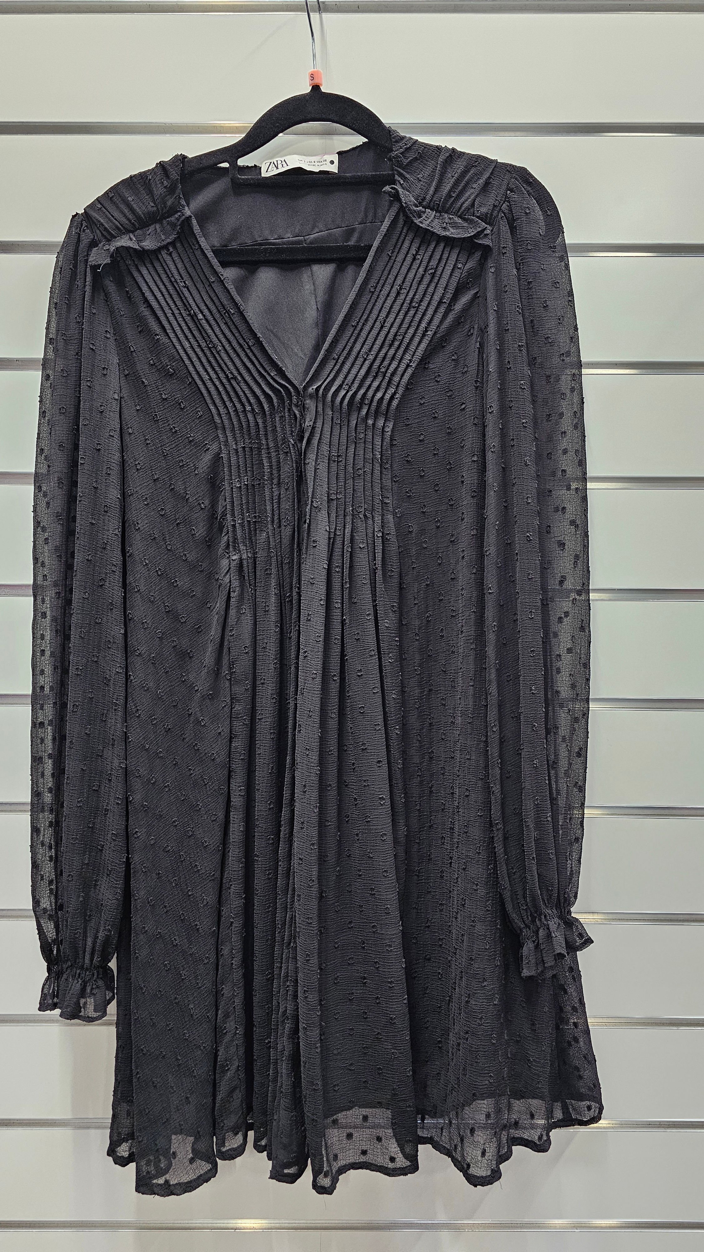 Zara Long Sleeve Black Dress - S