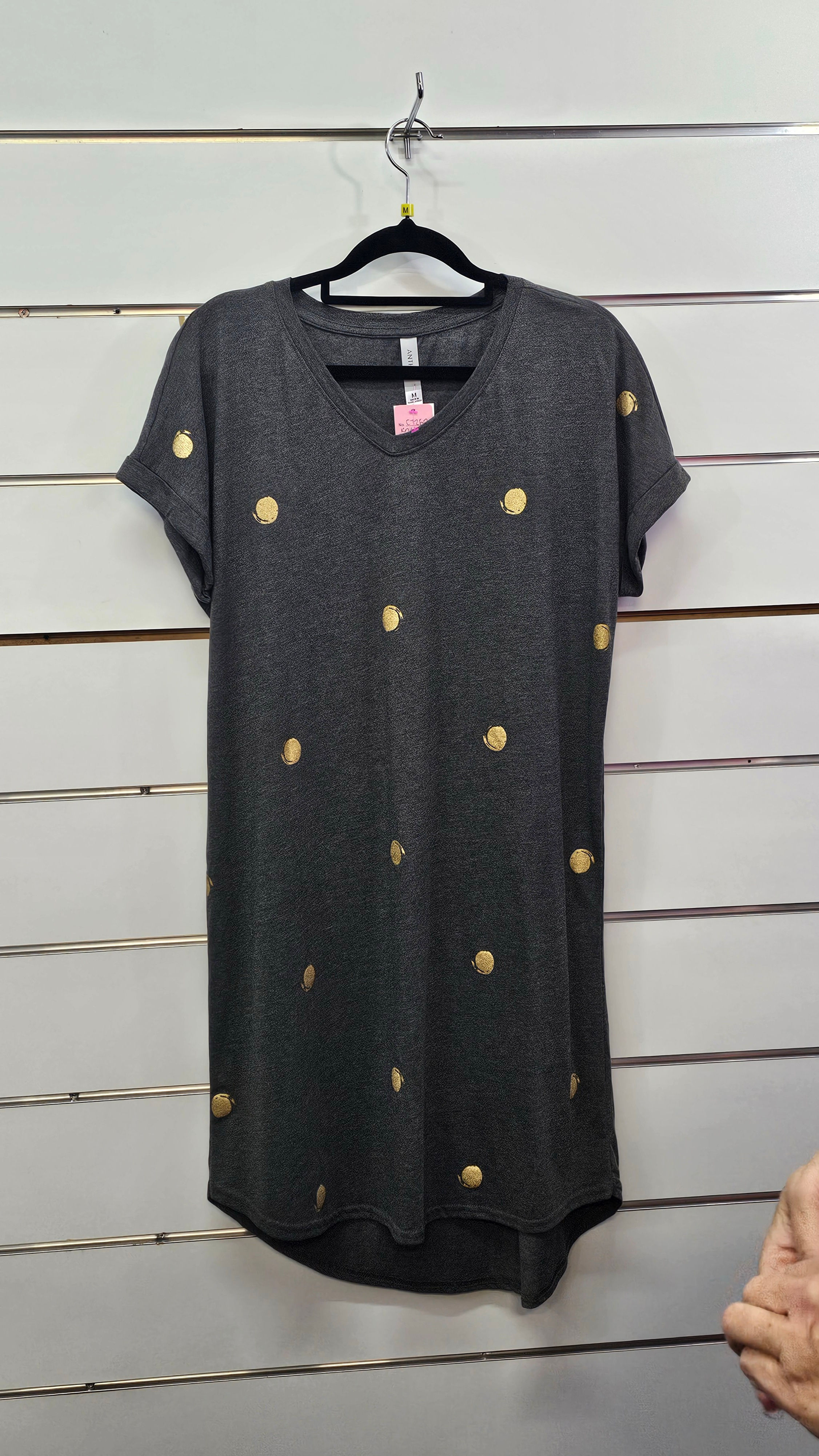 Anthem Gold Spot Knit Dress, Grey M