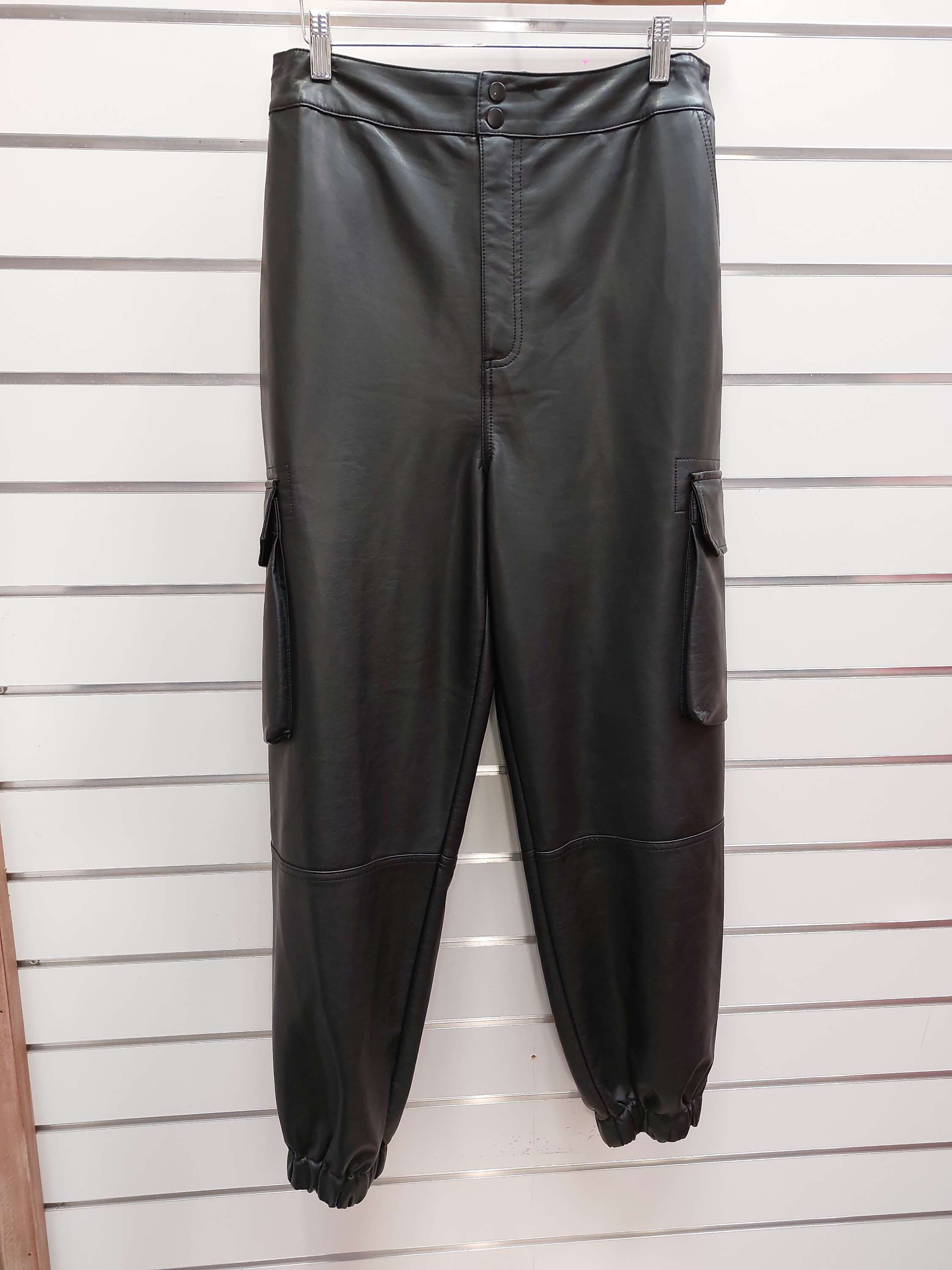 ASOS Black Leather Look Cargo Pants