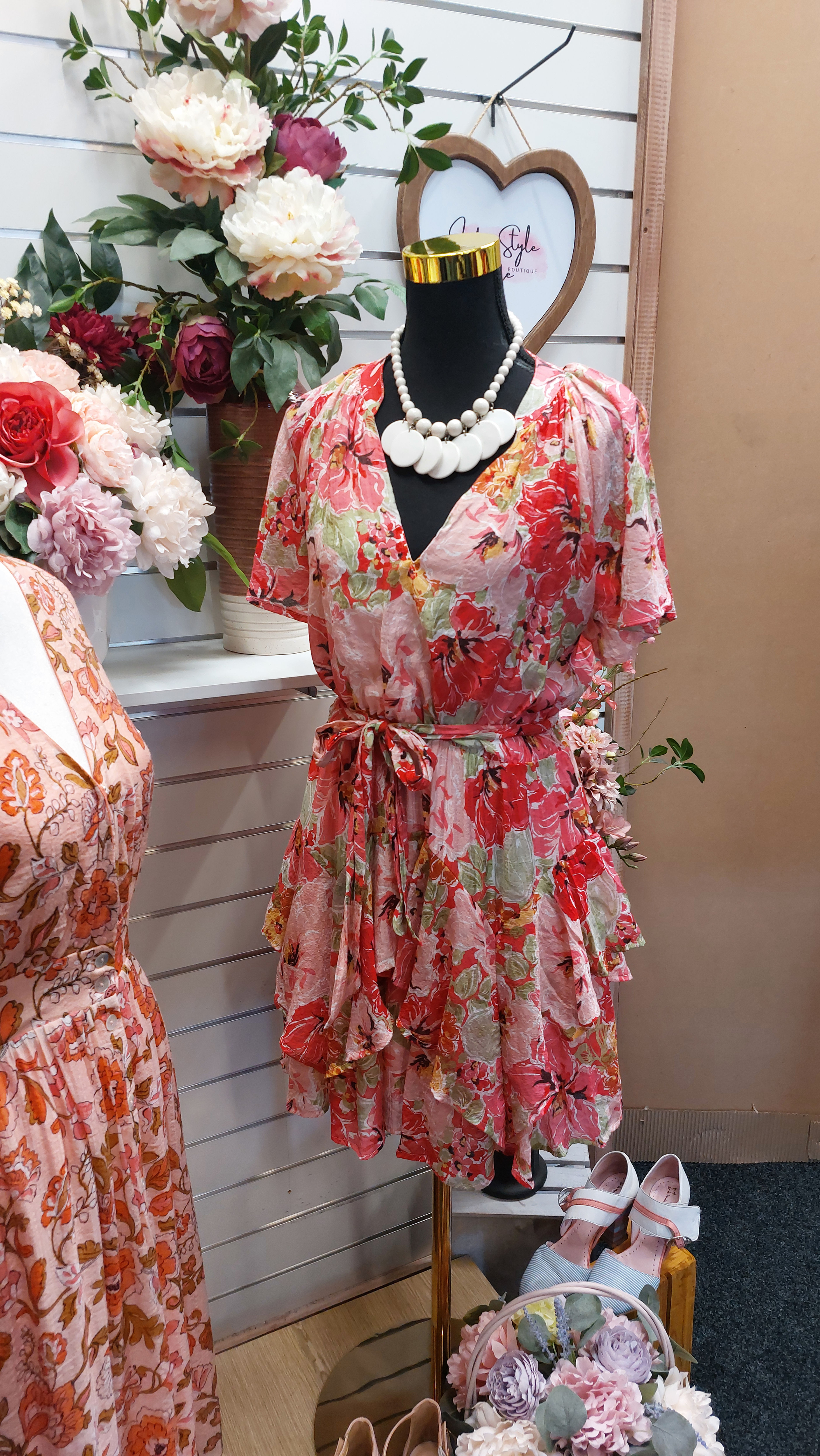 MINKPINK Pink Floral Ruffle Dress