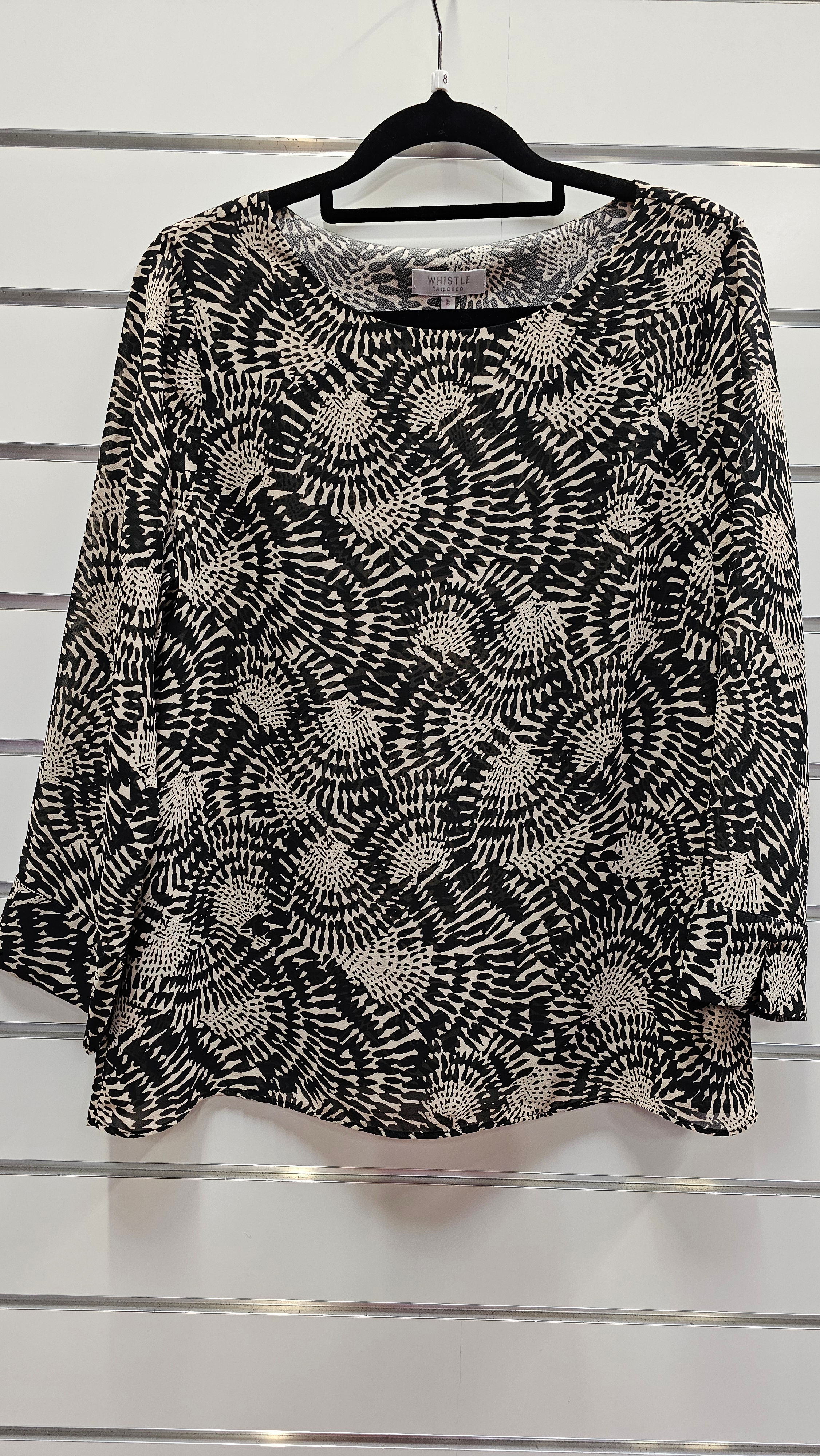 Whistle 3/4 sleeve blouse - size 8