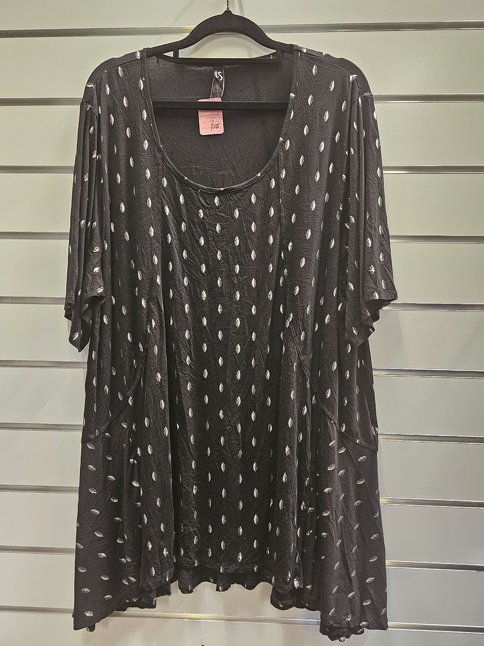 Thumbnail: Taking Shape Tunic with Black/Silver Print  - 16