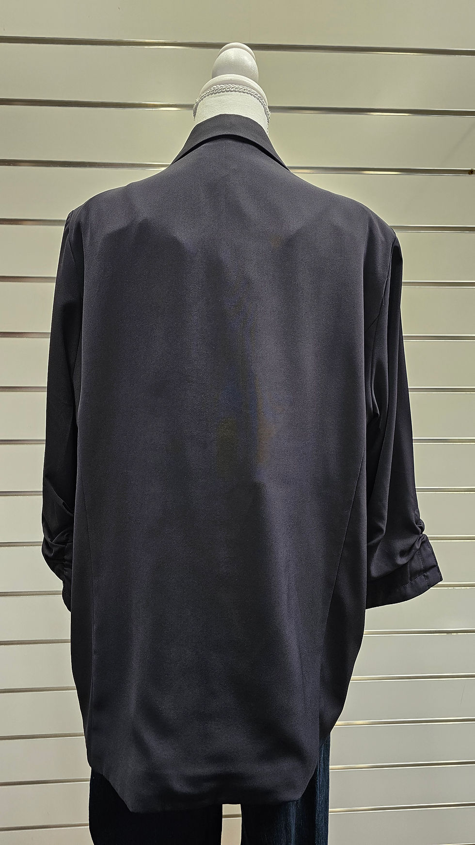 Thumbnail: Navy Blazer with Ruched Sleeves - 18