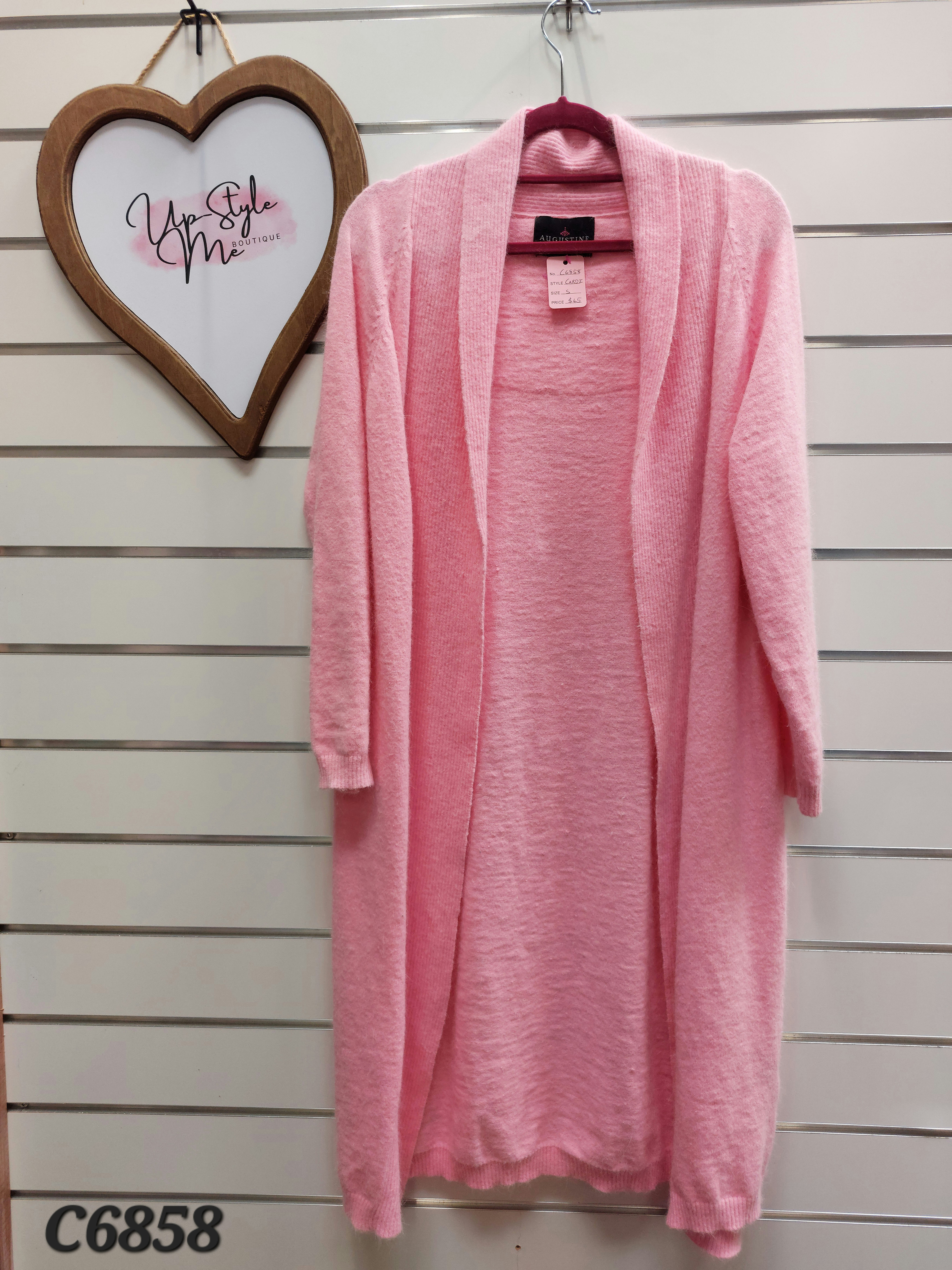 Augustine Long Pink Cardigan- Sm