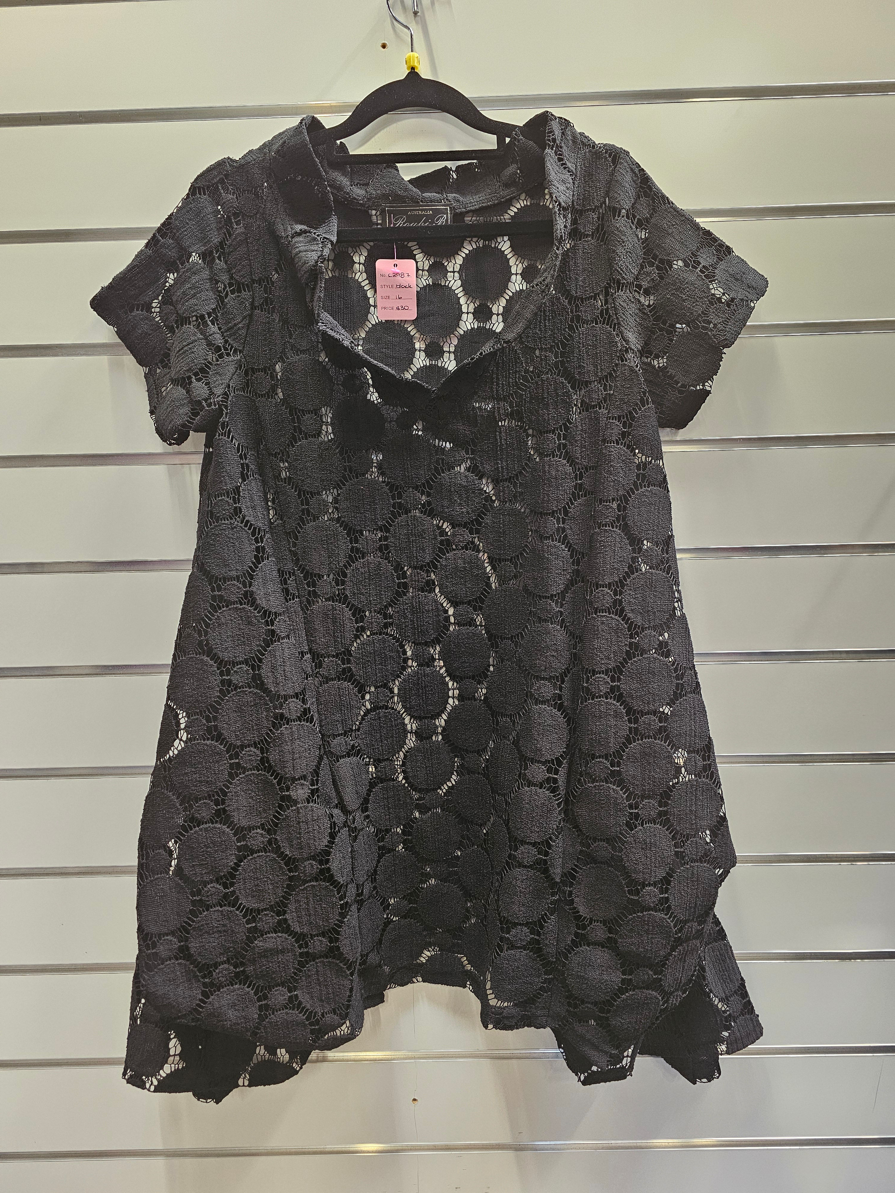 Roubi B Black Lace Blouse - 16