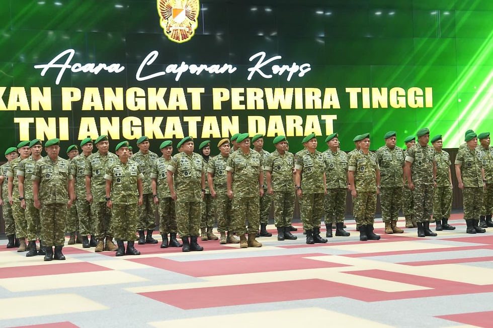 Wadan Kodiklatad Hadiri Laporan Korps Kenaikan Pangkat 45 Perwira Tinggi TNI AD