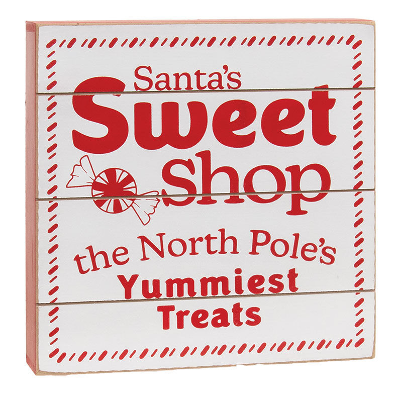 Santa's Sweet Shop Pallet Box Sign