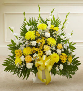 Thumbnail: YELLOW & WHITE SYMPATHY FLOOR BASKET