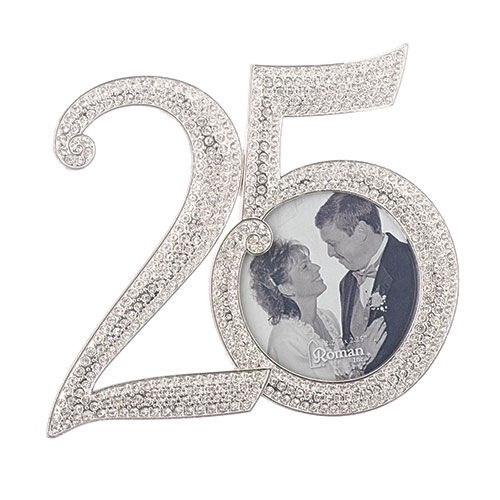 25TH SHAPED ANNIVERSARY RHINESTONE FRAME