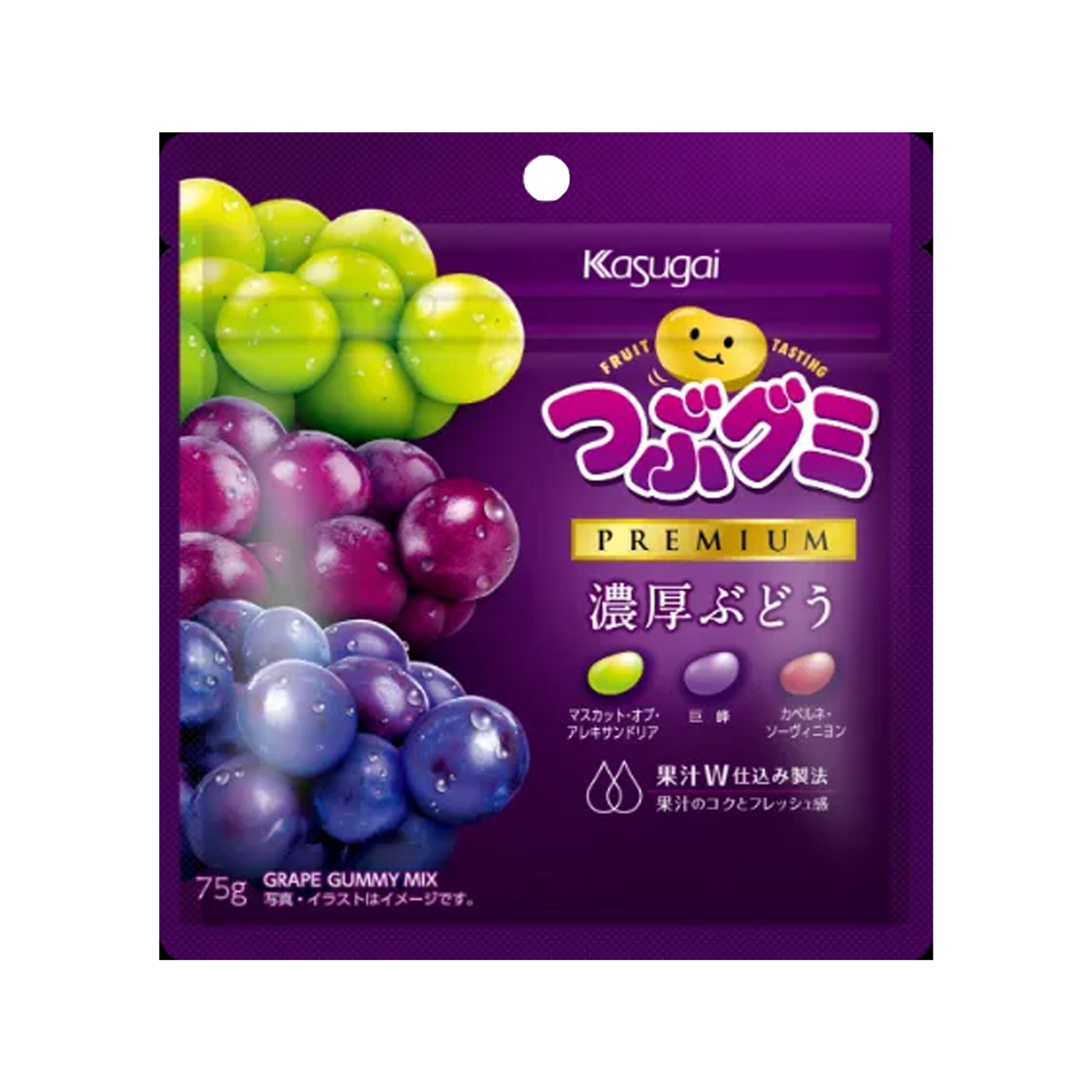 KASUGAI Tsubu Premium Rich Grape Gummy 75g