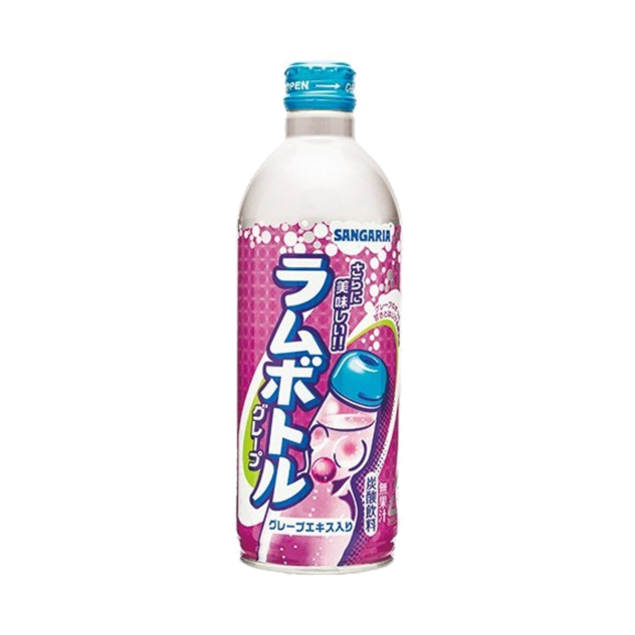SANGARIA Ramune Soda - Grape Flavor 500mL