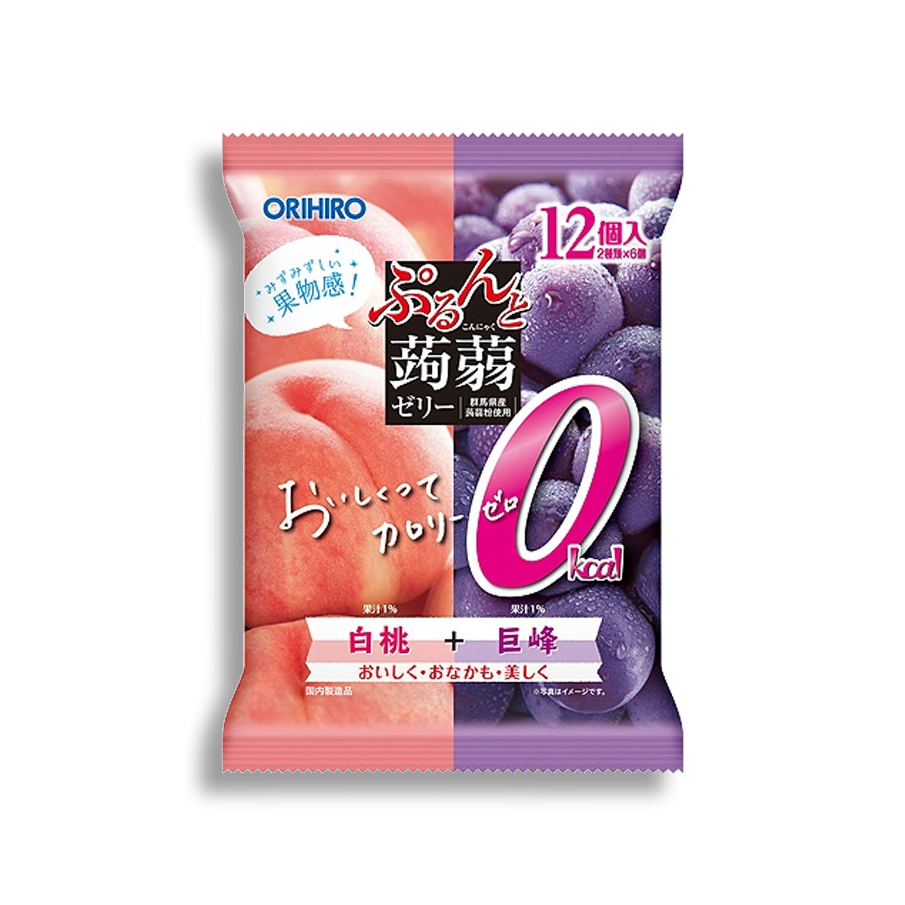ORIHIRO Peach & Grape Flavor 0 Kcal Konjac Jelly 216g