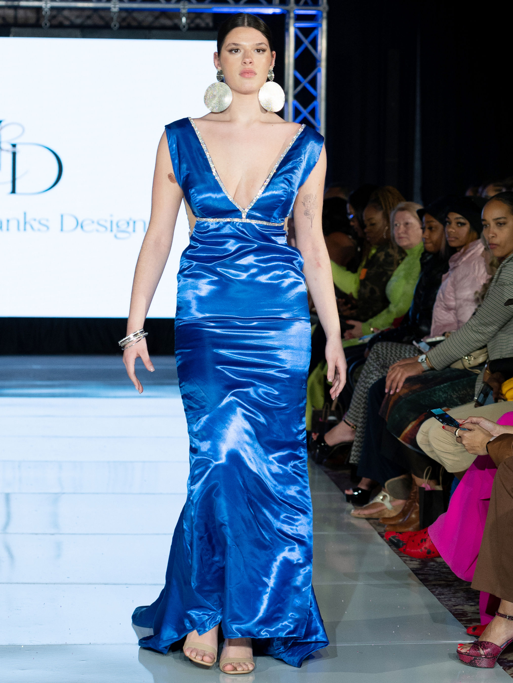 Royal Blue Cleavage Dress