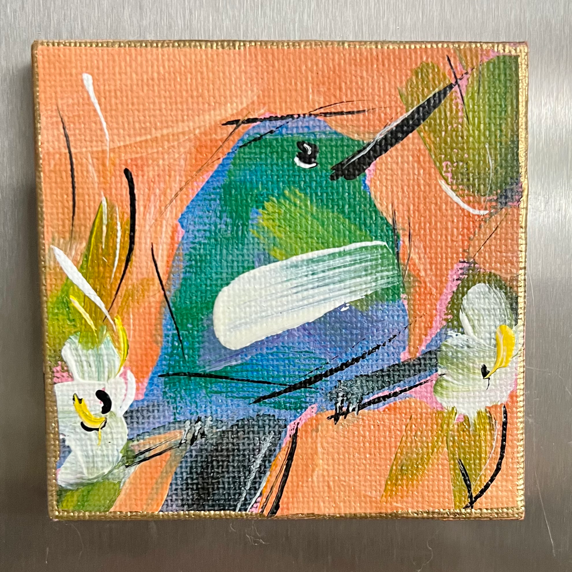 Hummingbird Whimsical #1 3” Magnet 