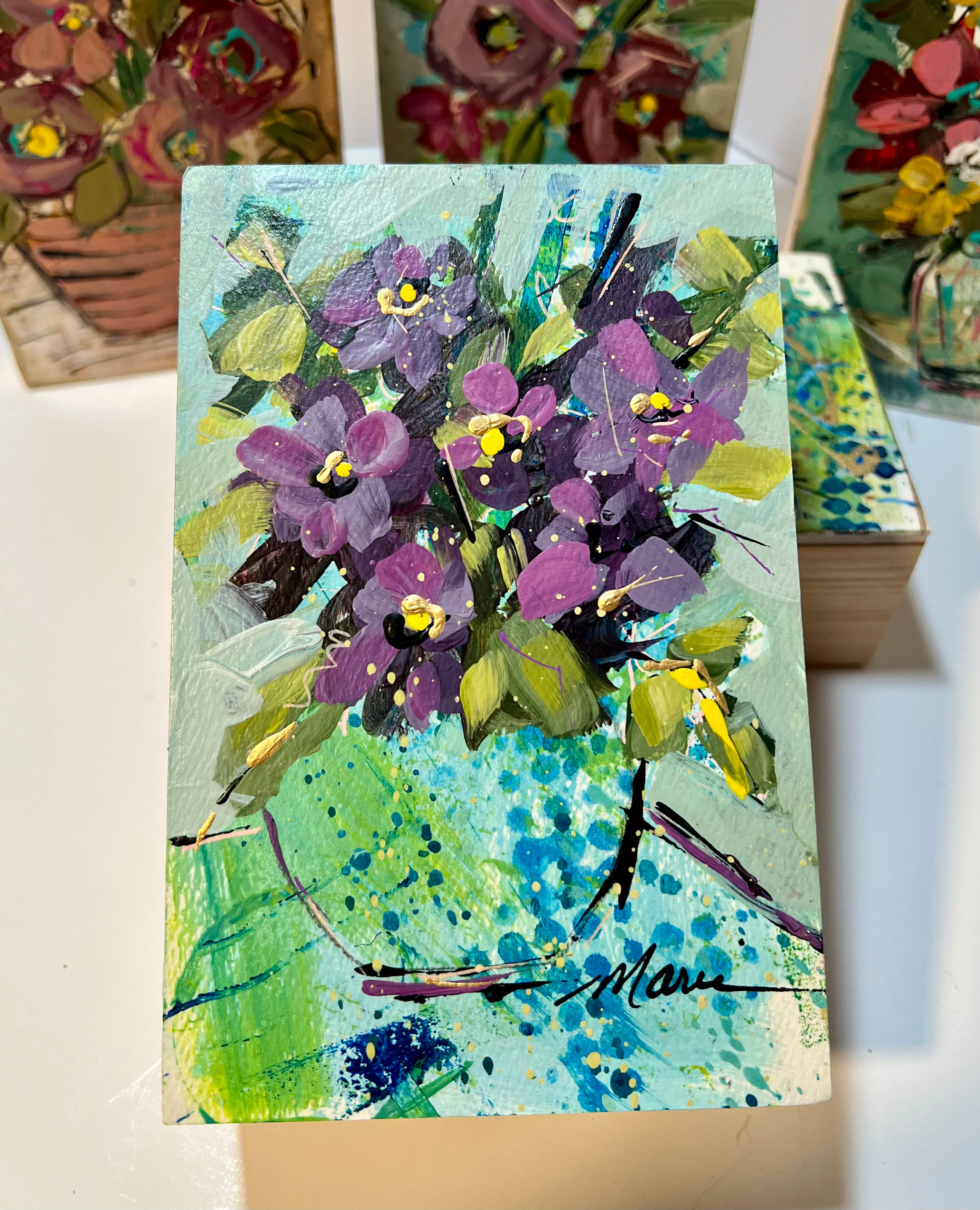 “Purple Haze” - Wood 4” x 6” x 2”
