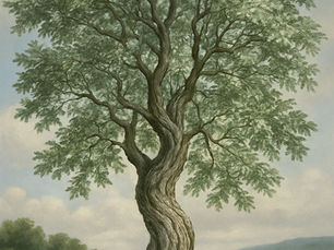 a drawing of an ash tree in summer