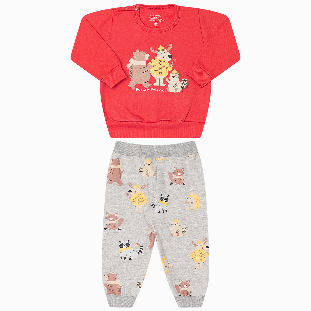 Conjunto Masculino de Moletom c/ Puff na Estampa