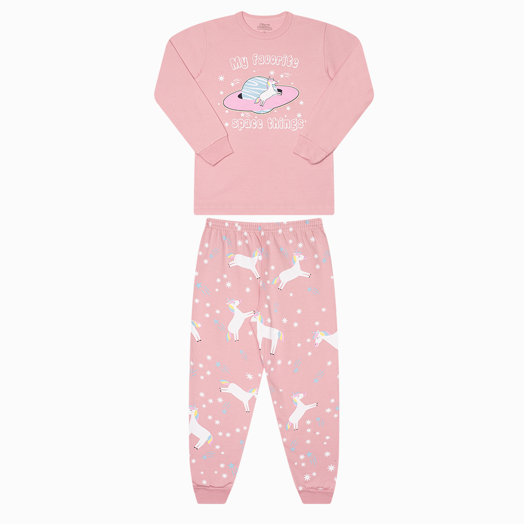 Pijama Peluciado Feminino c/ Estampa Brilha Escuro