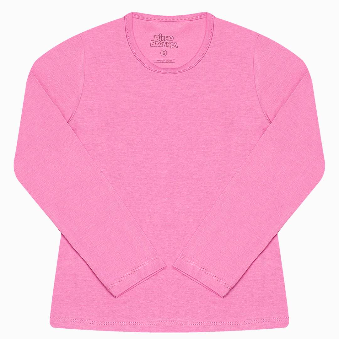 Blusa Feminina Infantil em Cotton Sem Estampa